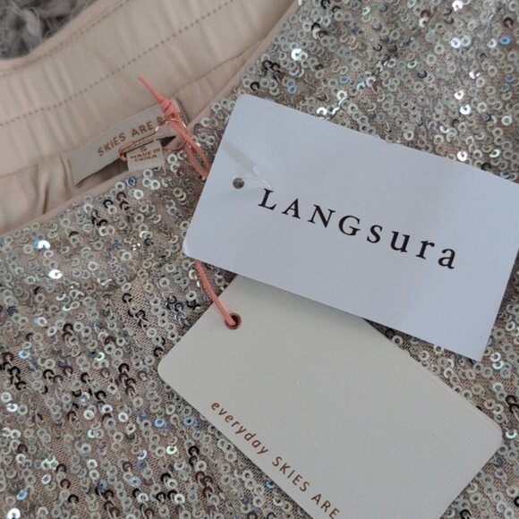 NWT Skies are Blue sequin silver sequin pants with nude base - Picture 10 of 10